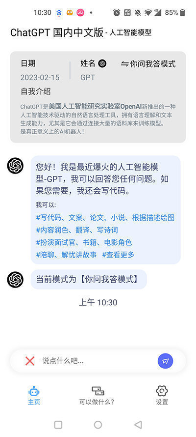 ChatGPT中文版免费官方版