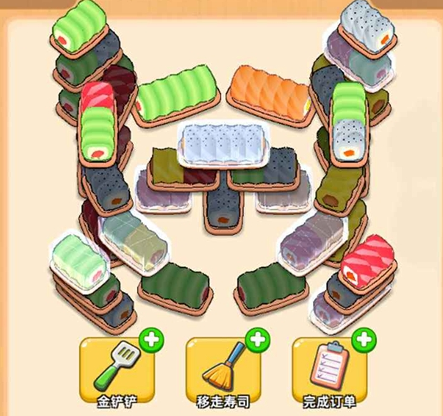 消个寿司是一款休闲益智类的合成消除手游,游戏画面是简约的卡通风格
